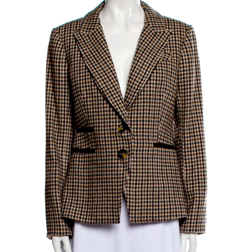 Veronica Beard NWOT size 8 houndstooth blazer with elbow patches